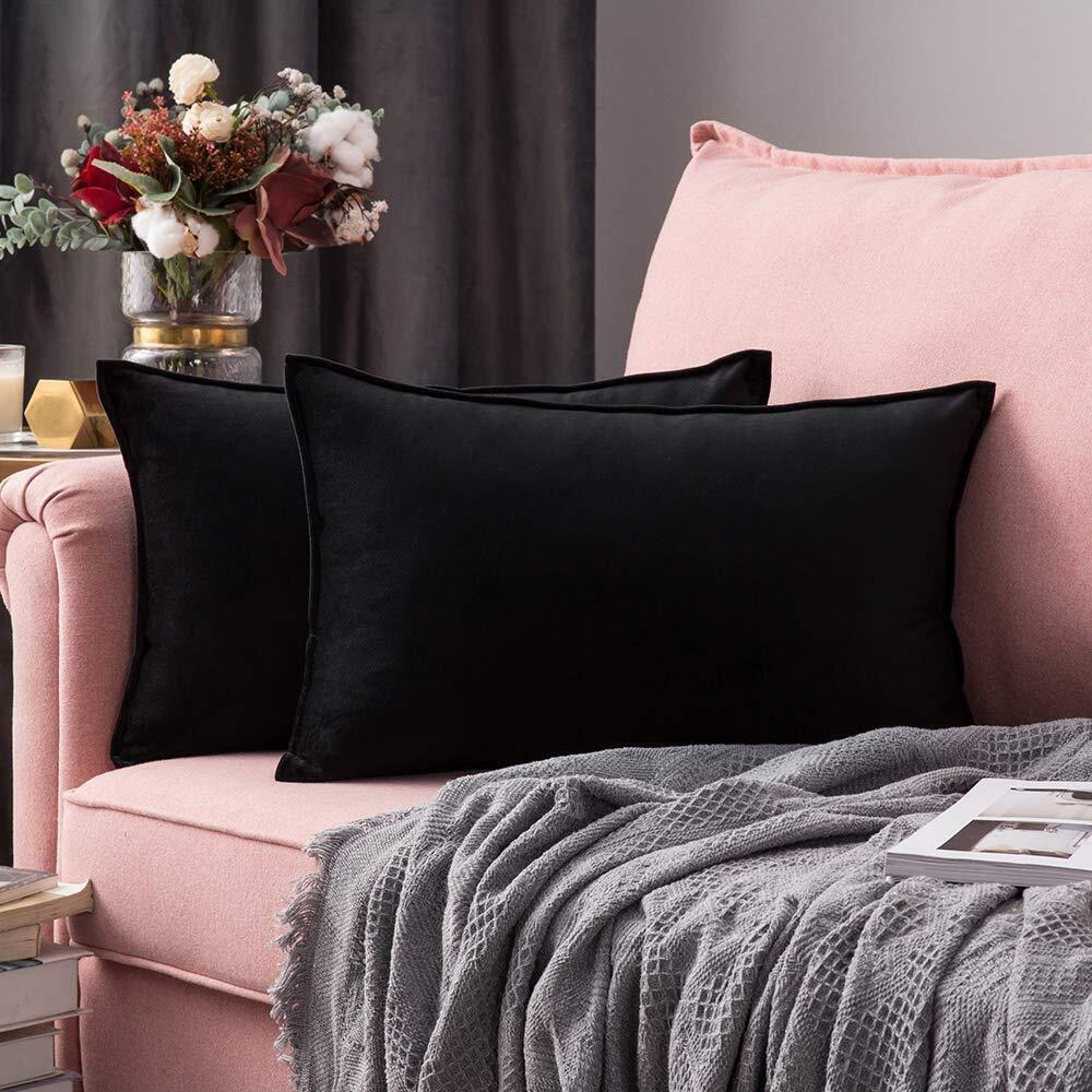 4792 Pack of 2 Decorative Velvet Throw Pillow Cover Soft Pillowcase Solid
